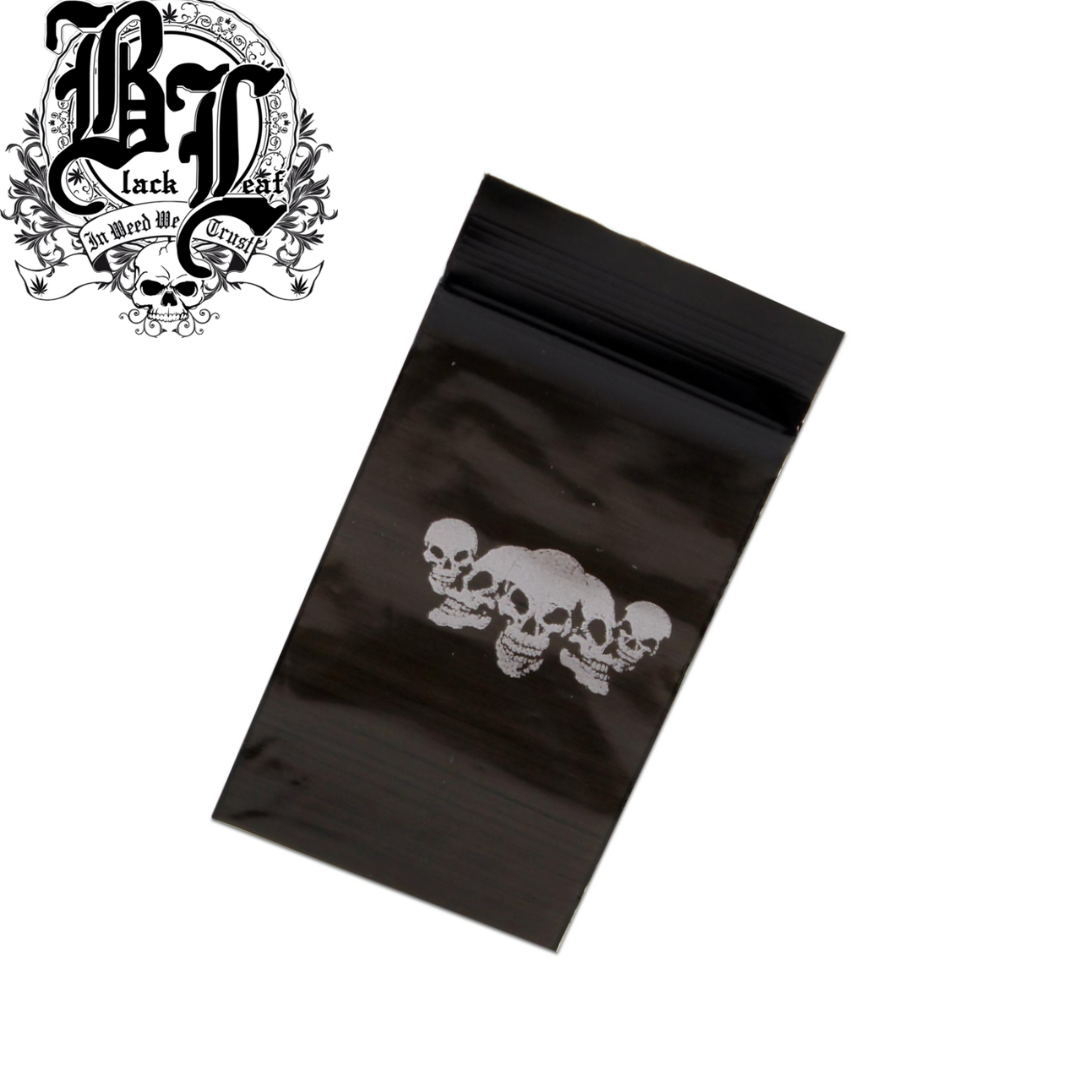 Zip-Bags, Black Leaf®, 40x60mm, Skulls